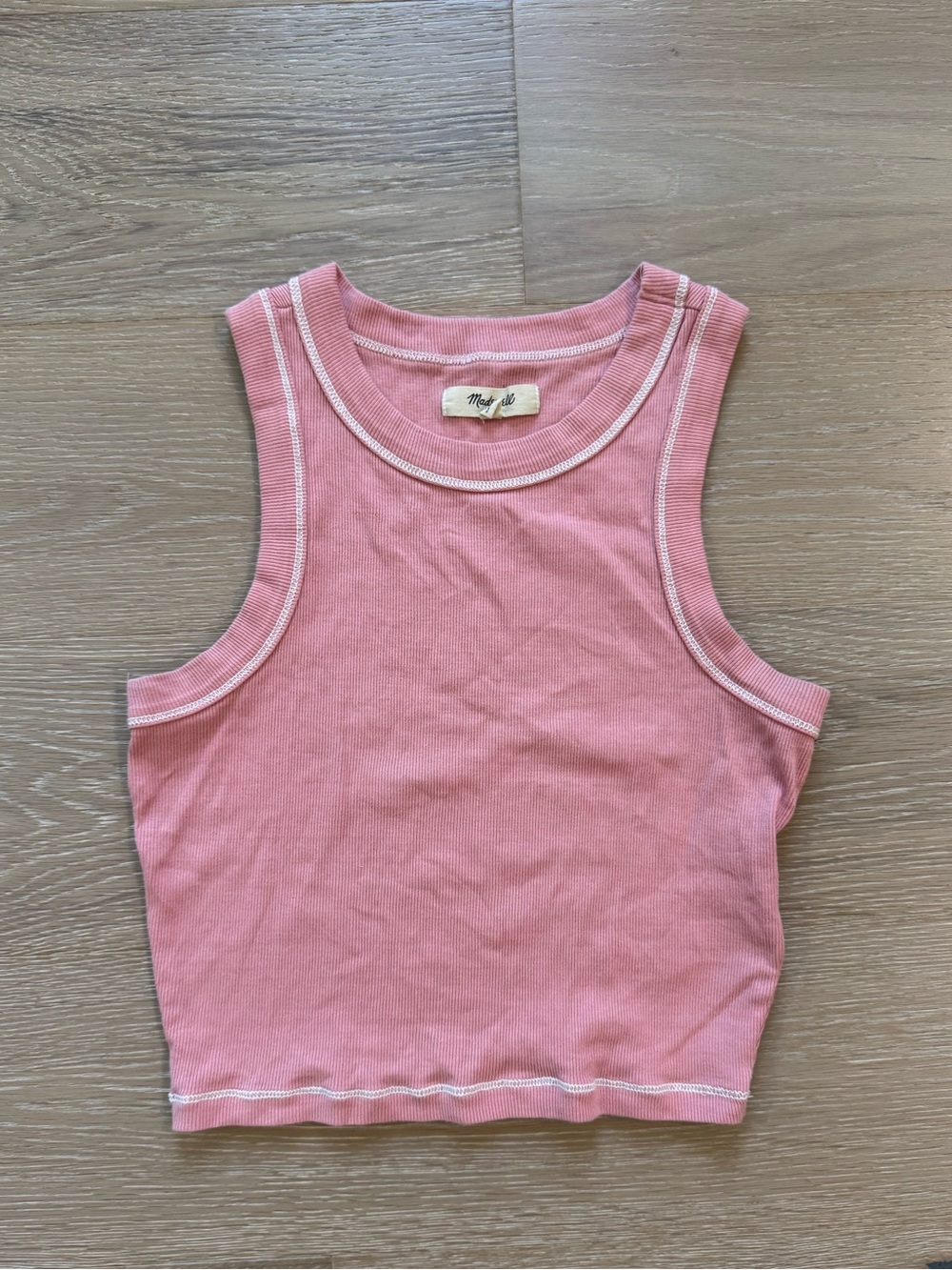 Madewell Pink and White Tank Top